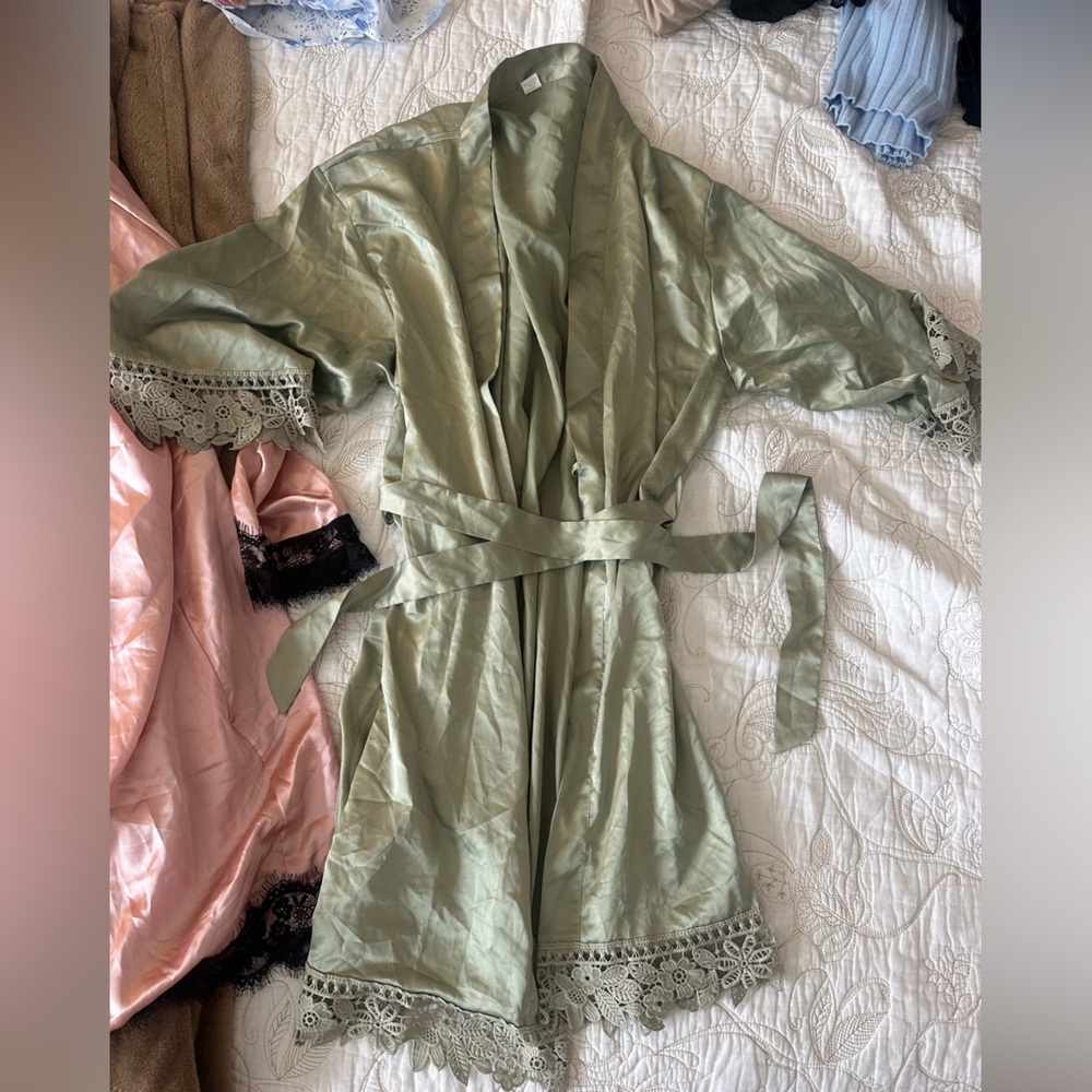 Bundle of 2 Silky Robes with waist ties